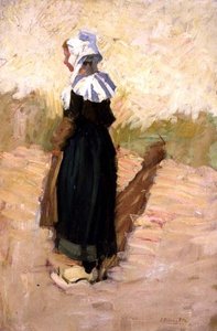 Het Kleine Bretonse Meisje door Joseph Milner Kite