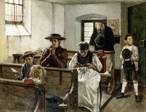 Een familie in gebed