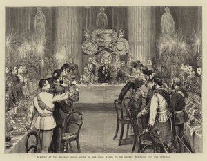 Banket in het Mansion House gegeven door de Lord Mayor aan Sir Garnet Wolseley en de officieren