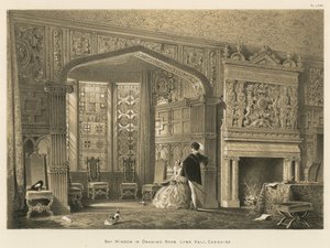 Erker in de salon, Lyme Hall, Cheshire door Joseph Nash