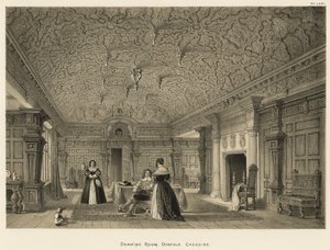 Salon, Dorfold, Cheshire door Joseph Nash