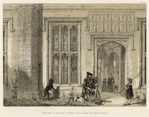 Ingang van de hal, Sutton Place, nabij Guildford, Surrey