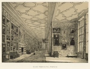 Galerij, Hardwicke Hall, Derbyshire door Joseph Nash