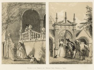 Trappen naar het terras en Postern Gate, Bramshill, Hants