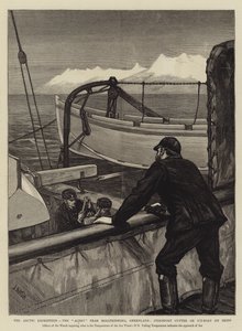 De Arctische Expeditie, de Alert nabij Holsteinborg, Groenland, Achtersteven Cutter of IJsboot op Skids