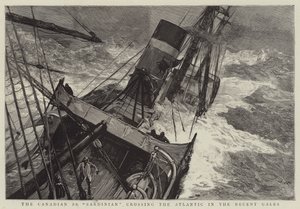 De Canadese SS Sardinian steekt de Atlantische Oceaan over in de recente stormen door Joseph Nash