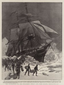 Het zinken van het stoomschip Wolf bij Fogo Island, Newfoundland door Joseph Nash