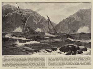 De handige man te hulp, een wrak op Andros Island door Joseph Nash
