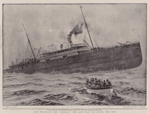 Het wrak van de Stella, de laatste boot die het schip verlaat door Joseph Nash