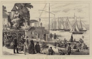 Het jachtseizoen, het Royal Yacht Club House, Cowes door Joseph Nash