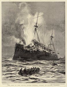 Het verlies van de Amerikaanse kruiser Maine in de haven van Havana door Joseph Nash