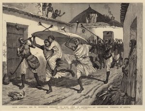 Met de ambassade van admiraal Sir W Hewett naar koning John van Abessinië, een Abessijnse bruiloft in Adowa door Joseph Nash