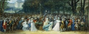 Camille Desmoulins in het Palais Royale door Joseph Navlet
