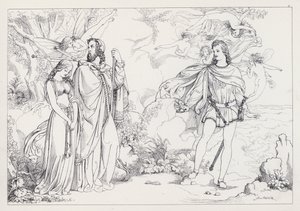 Shakespeares De Storm, Acte I, Scene 2 door Joseph Noel after Paton