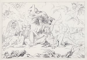 Shakespeares De Storm, Acte I, Scene 2 door Joseph Noel after Paton