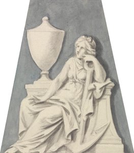 Graf met Zittende Dame, Zich Ondersteunend op een Urn