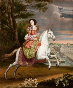 Ruiterportret van Catherine de Neufville de Villeroy, gravin d