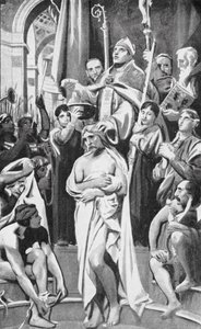 De Doop van Clovis door Joseph Paul (after) Blanc