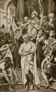 De doop van Clovis, Reims, 496 AD, illustratie uit 