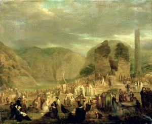 Allerzielen op het kerkhof van Glendalough door Joseph Peacock