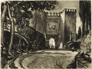 Een Poort van Segovia door Joseph Pennell