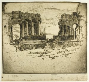 Aetna vanuit Taormina door Joseph Pennell