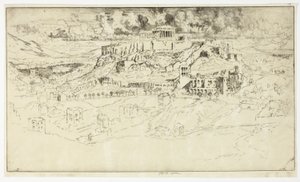 Athene vanaf het graf van Philopotes door Joseph Pennell