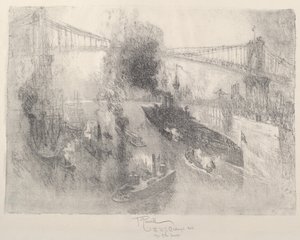 Slagschip komt thuis, 1917 door Joseph Pennell