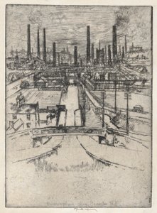 Birmingham vanaf Granlley Hill door Joseph Pennell