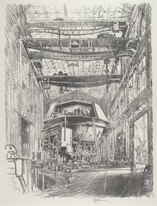 Het bouwen van de grote toren, 1916 door Joseph Pennell