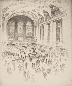 Concourse, Grand Central, New York, 1919 door Joseph Pennell