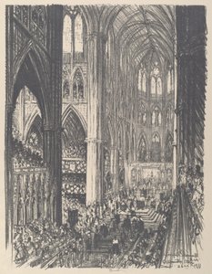 Kroning van koning George V en koningin Mary in Westminster Abbey, 1911 door Joseph Pennell
