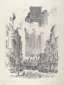Sansom Street Afdalen door Joseph Pennell
