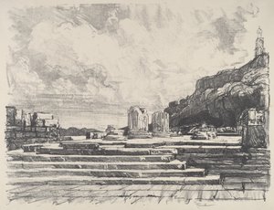 Eleusis, de Bestrating van de Tempel door Joseph Pennell