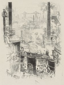Engels Oorlogswerk: Vanaf de Toppen van de Ovens door Joseph Pennell
