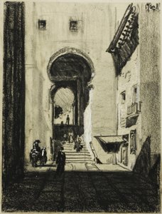 Ingang naar Zocodover, Toledo door Joseph Pennell