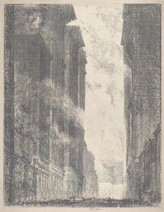 Fourth Avenue, 1910 door Joseph Pennell