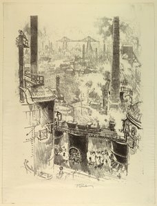 Van de toppen van de ovens door Joseph Pennell