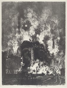 Ovens bij nacht door Joseph Pennell