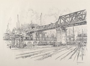 Gleisdreieck door Joseph Pennell
