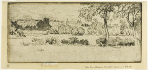 Hampton Court, het Lange Paleis door Joseph Pennell