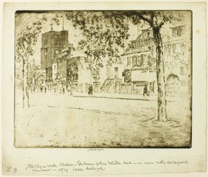 Huis waar Whistler stierf door Joseph Pennell