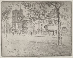 Huis waar Whistler stierf, 1904 door Joseph Pennell