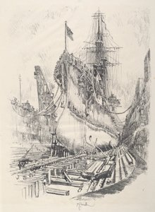 In het Droogdok door Joseph Pennell