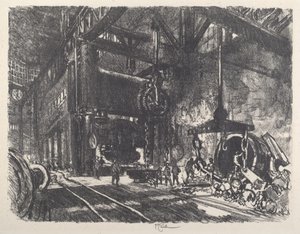 In het Land van Brobdingnag, de Pantserplaat Buigpers door Joseph Pennell