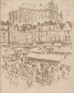 La Place, Beauvais door Joseph Pennell