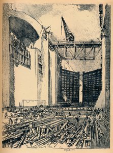 Het leggen van de vloer van Pedro Miguel Lock, 1912
