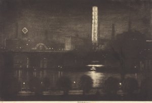 Londense nacht, whisky en thee door Joseph Pennell