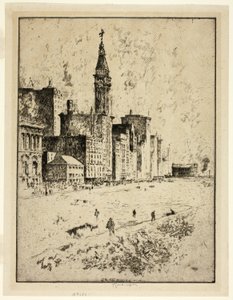 Michigan Avenue, Chicago door Joseph Pennell