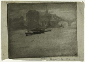 Mist op de Theems door Joseph Pennell